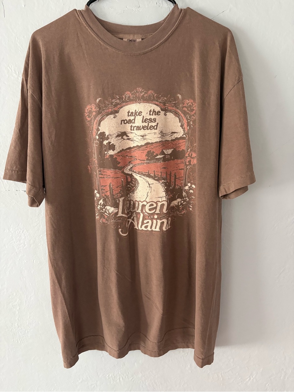 NWOT Lauren Alaina Tshirt Take the Road Less Traveled'